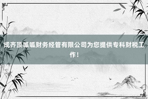 成齐顶呱呱财务经管有限公司为您提供专科财税工作！