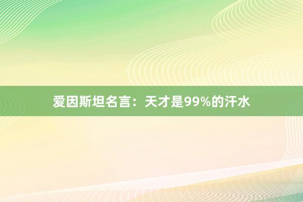 爱因斯坦名言：天才是99%的汗水